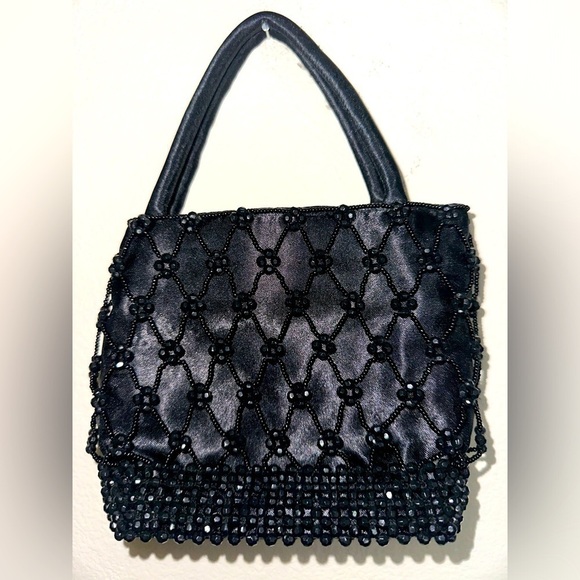Lancôme women’s vintage black beaded mini shoulder bag - Picture 1 of 7